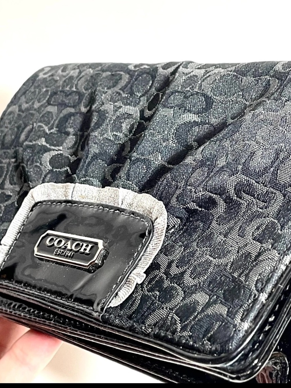 Vintage Coach Black & Silver Evening Bag/Clutch